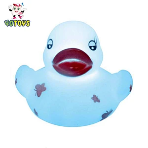 Christmas Decoration Yellow Flashing Duck with Santa Hat