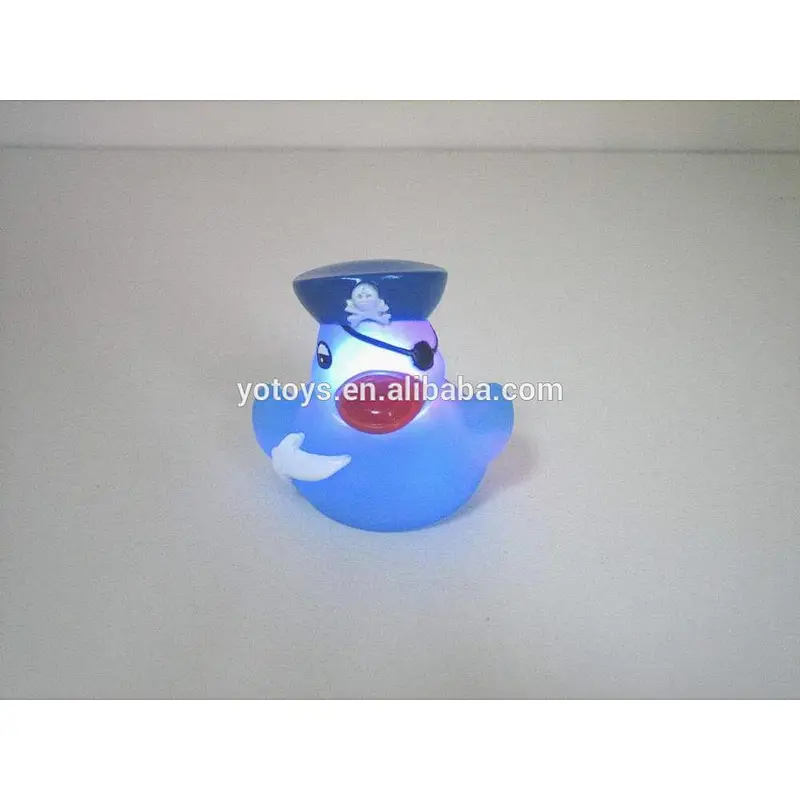 Eco-friendly PVC Pirate LED flashingrubber duck bath toy