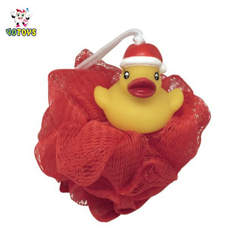 Wholesale Baby Shower Puff Mesh Sponge with Xmas Cartoon Toy