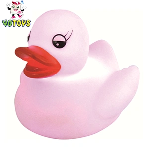 Flashing bulk yellow Rubber Duck with Sun Flower LED Light Up Bath Tub kids Toy