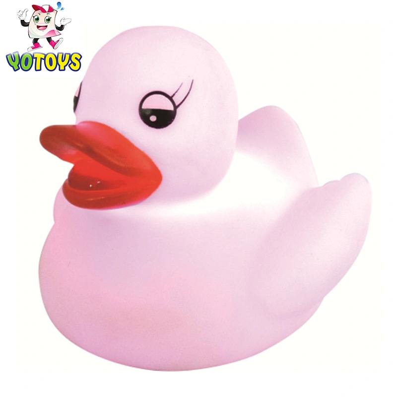 Flashing bulk yellow Rubber Duck with Sun Flower LED Light Up Bath Tub kids Toy