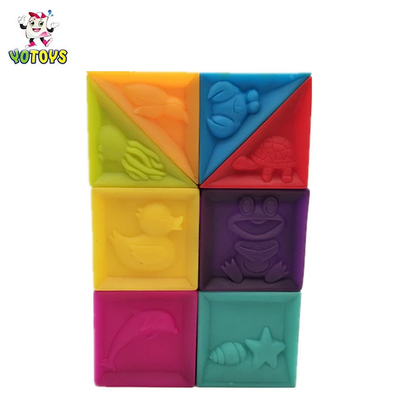 Educational geometric toy Sliding blocks with vinyl material plastic building blocks educational toy for kids
