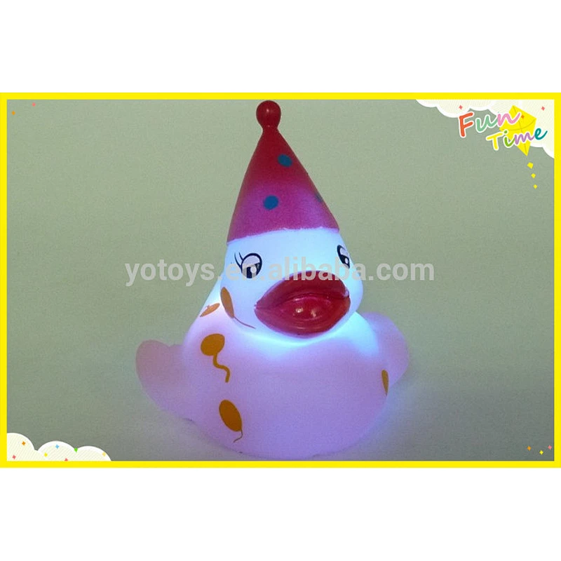 Happy Birthday LED flashing rubber duck/ Festival LED flashing duck