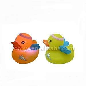 funny LED bath angel duck, led Flashing Plastic rubber duck Toy