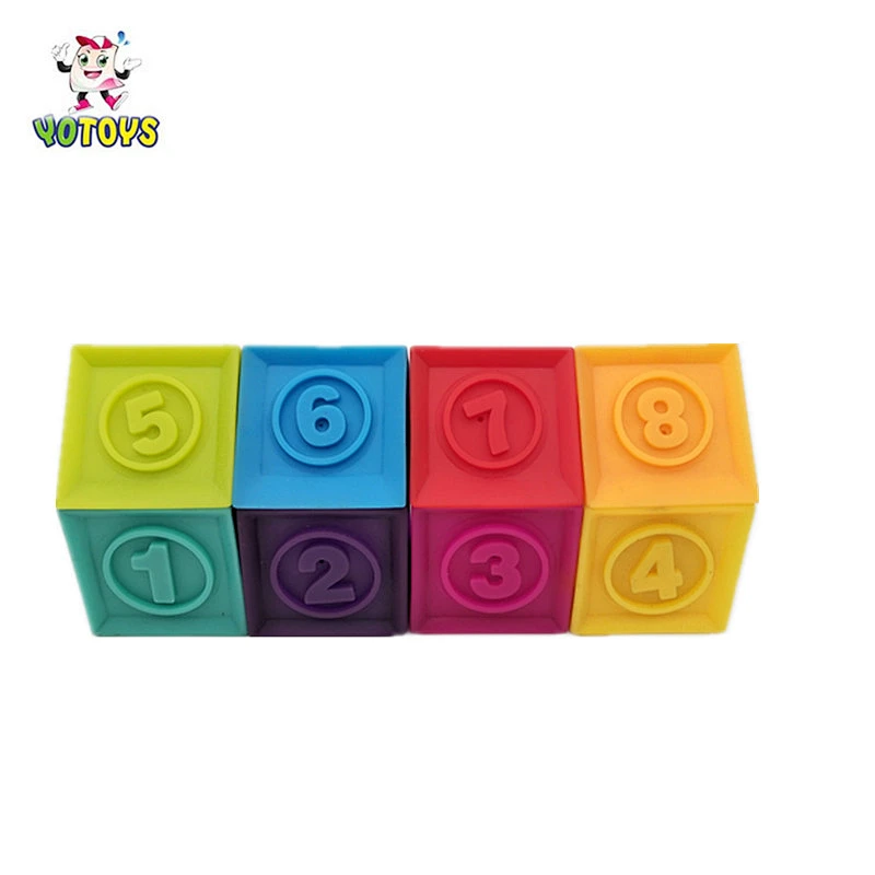 Educational geometric toy Sliding blocks with vinyl material plastic building blocks educational toy for kids