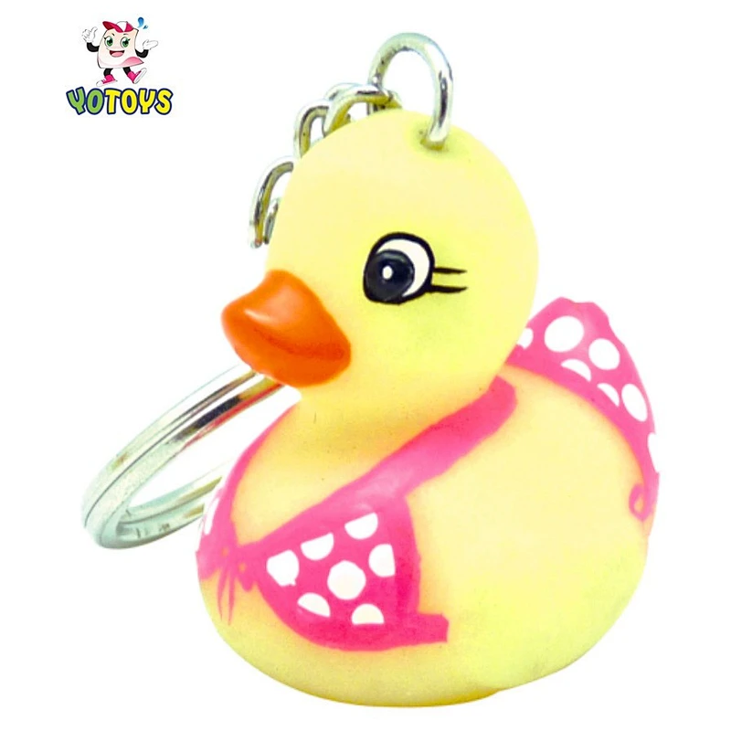 Classic Yellow Duck Plastic Keychain Animal Shape Gifts