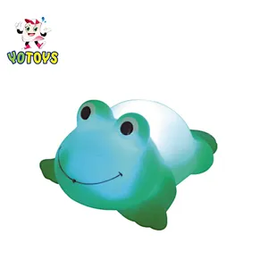 OEM plastic boys toy water game, LED flashing Light up frog  baby bath toy