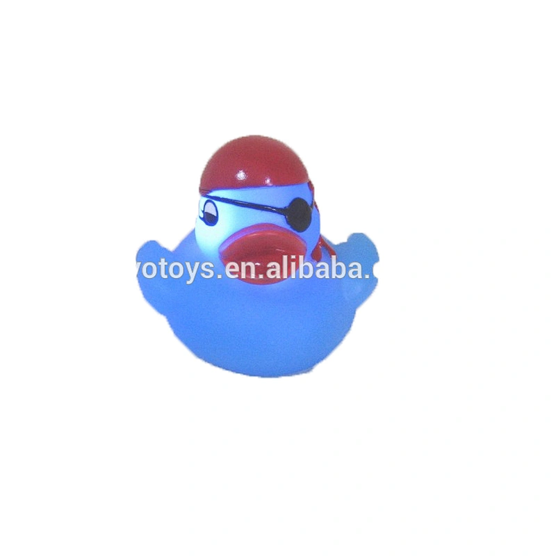 Eco-friendly PVC Pirate LED flashingrubber duck bath toy