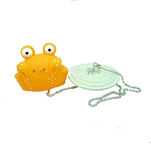 Silicone rubber round white sink bath plug stopper with crab