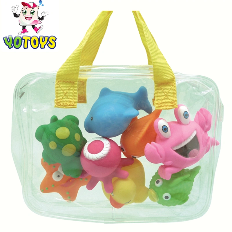 Hot sale assorted soft rubber animal baby bath toy for kids bath time
