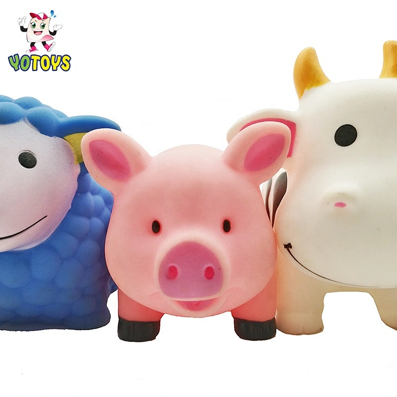 Baby bath mini cow rubber animals toy for kids