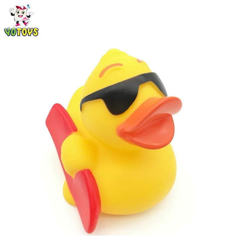 OEM New Design Custom Vinyl Rubber Duck with Sunglasses Baby Bath Duck