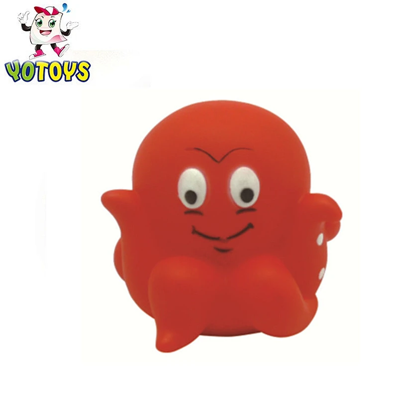 Customized colorful lovely funny small plastic soft octopus bath toy for kids