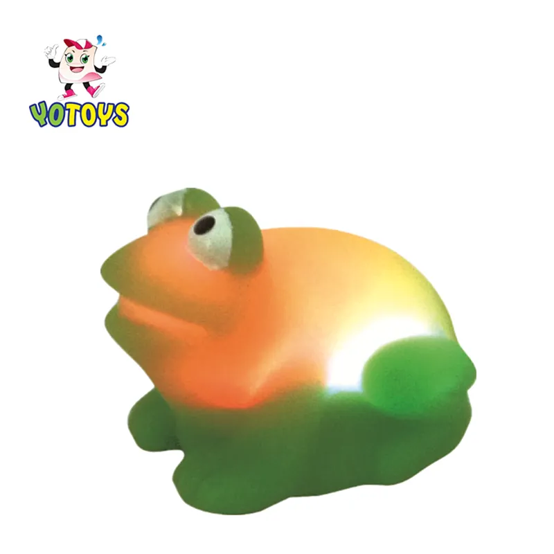 OEM plastic boys toy water game, LED flashing Light up frog  baby bath toy