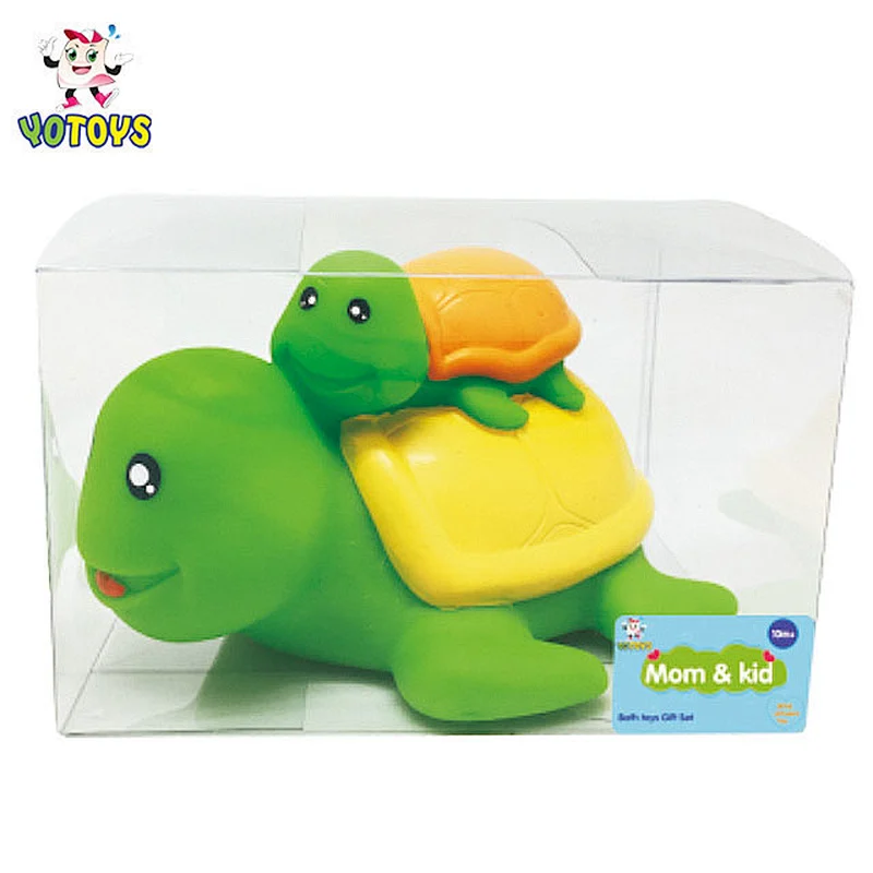 New design Baby rubber bath toy tortoise mom & kid mother love plastic learning toys for kids