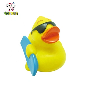 Eco-friendly Promotional Bath Toys Swimming Duck with Flowers