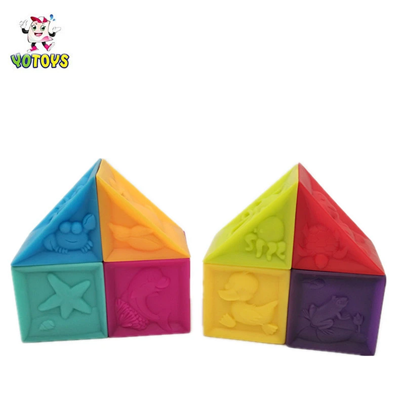 Educational geometric toy Sliding blocks with vinyl material plastic building blocks educational toy for kids