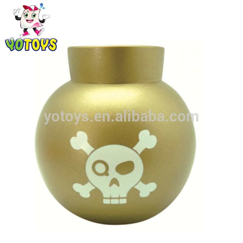 Hot selling unique style design bomb shaped gold color coin box wholesale cartoon piggy bank