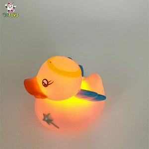 Children Loved Flashing Duck PVC Baby Bath Animal LED Rubber Duck Flashing Toy