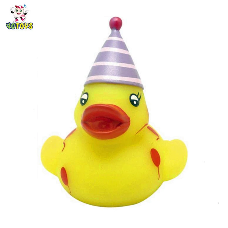 Custom Summer Baby Squeaky Rubber Duck Toy with Vinyl Material