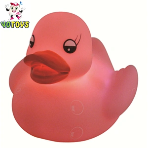 Flashing bulk yellow Rubber Duck with Sun Flower LED Light Up Bath Tub kids Toy