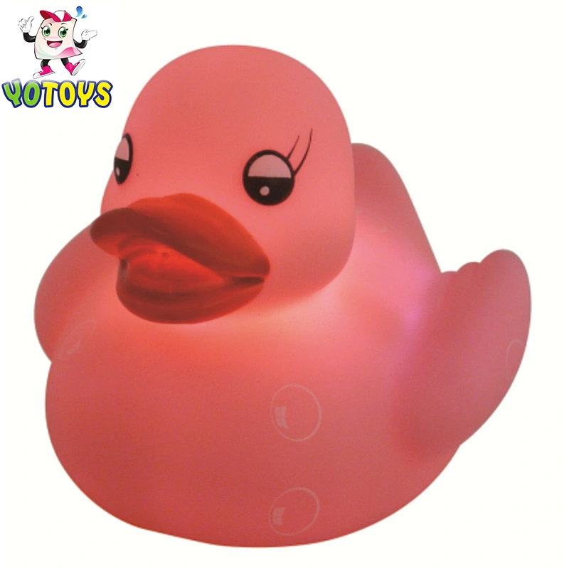 Flashing bulk yellow Rubber Duck with Sun Flower LED Light Up Bath Tub kids Toy