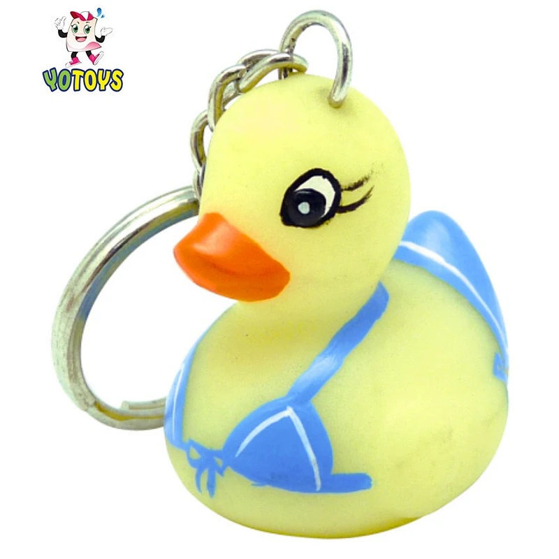 Cute Rubber Pumpkin Duck Keychain Toys for Kids