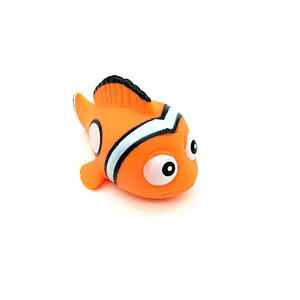 Hot Selling Mini Plastic Fish Water clown fish Toys,Baby Weighted Floating Rubber Sea Animal Toys