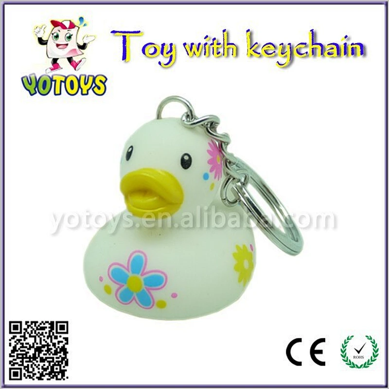 Baby bath toys ,promotion key chain plastic duck, pvc keychain toys for kids