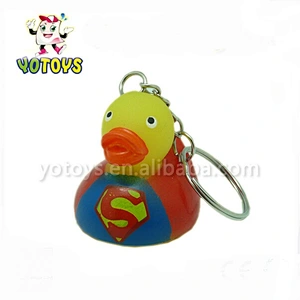 superman duck toy soft pvc rubber keychain wholesale custom promotional keychain,Cheap Custom Promotional Keychain