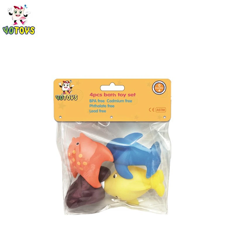 Promotion Rubber Marine Animal Water Squirter Bath Toy Set for Kids, Miniature plastic figurines Toy