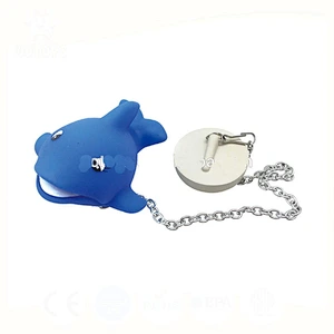 fancy bath stopper with floating dolphin, plastic bathroom toy stopper for baby, bath stopper for drains with vinyl toys