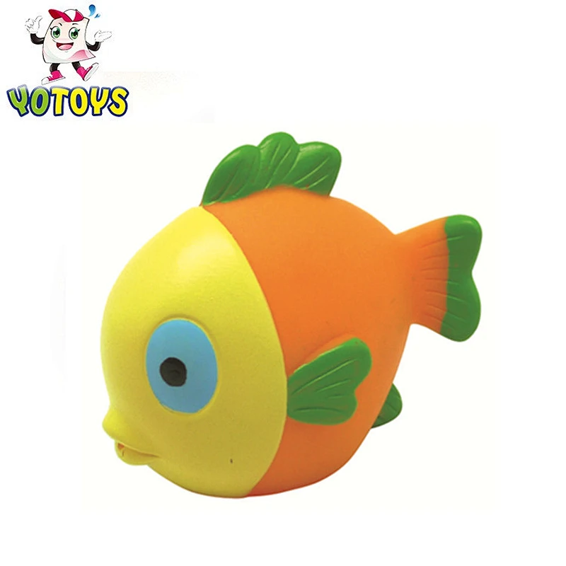 Blue squirter flying fish baby bath toy storage
