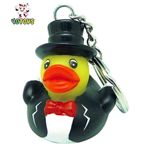 Cute Rubber Pumpkin Duck Keychain Toys for Kids