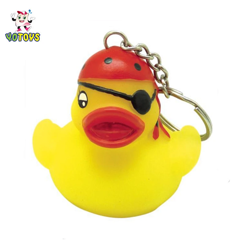 Promotional Custom Plastic Vinyl Pirate Duck Keychain