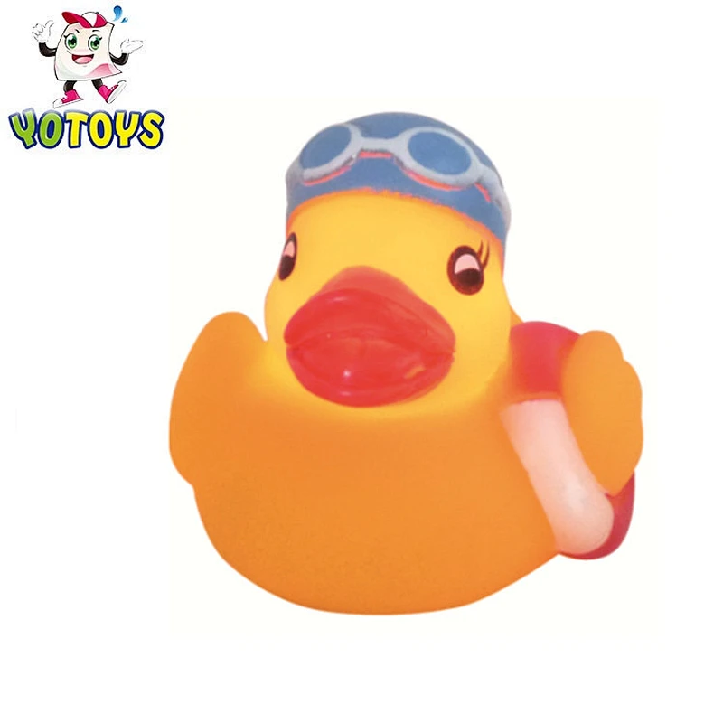Flashing Yellow Duck with Wreath Led Light Up Bath Toys