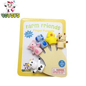 Educational Baby toy cheap plastic dog pig toy hand puppets sets for kids