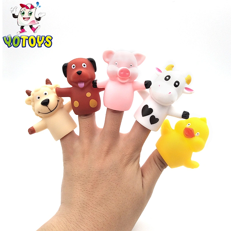 Educational Baby toy cheap plastic dog pig toy hand puppets sets for kids