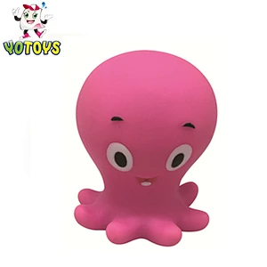 Customized colorful lovely funny small plastic soft octopus bath toy for kids