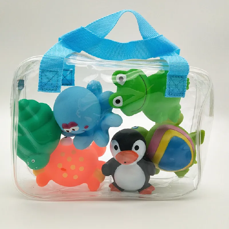 BSCI phthalate free vinyl ocean life squirter baby bath toy organizer