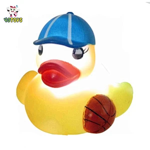 Flashing Changing Color Red Pirate Rubber Duck Bath Toy for Baby Shower