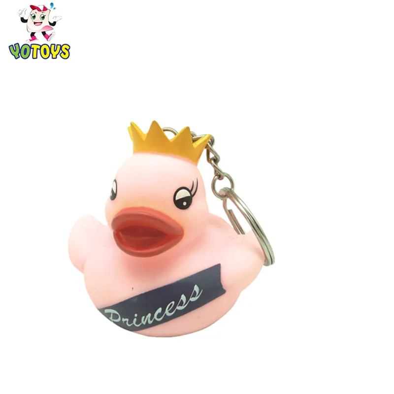 Cheap  Custom  high quality made Metal Keychain Gifts  Plastic Rubber Duck Kid toys