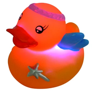 2019  custom blue rubber PVC angel duck kids love light up flying Plush toys for baby