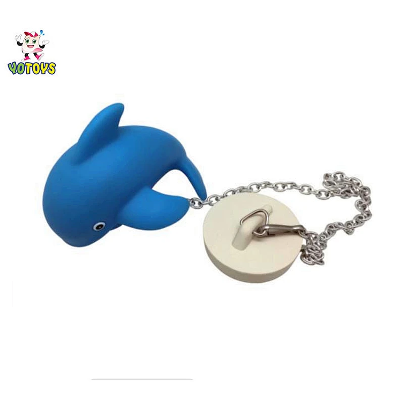 Rubber Toy Duck with Plug for Bath with Chain