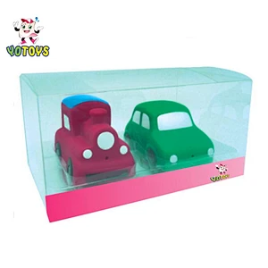 Water Squirters Train and Car Toys for Baby Bath Playing 2pcs Pack