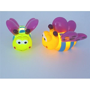 Flashing bulk yellow Rubber Duck with Sun Flower LED Light Up Bath Tub kids Toy