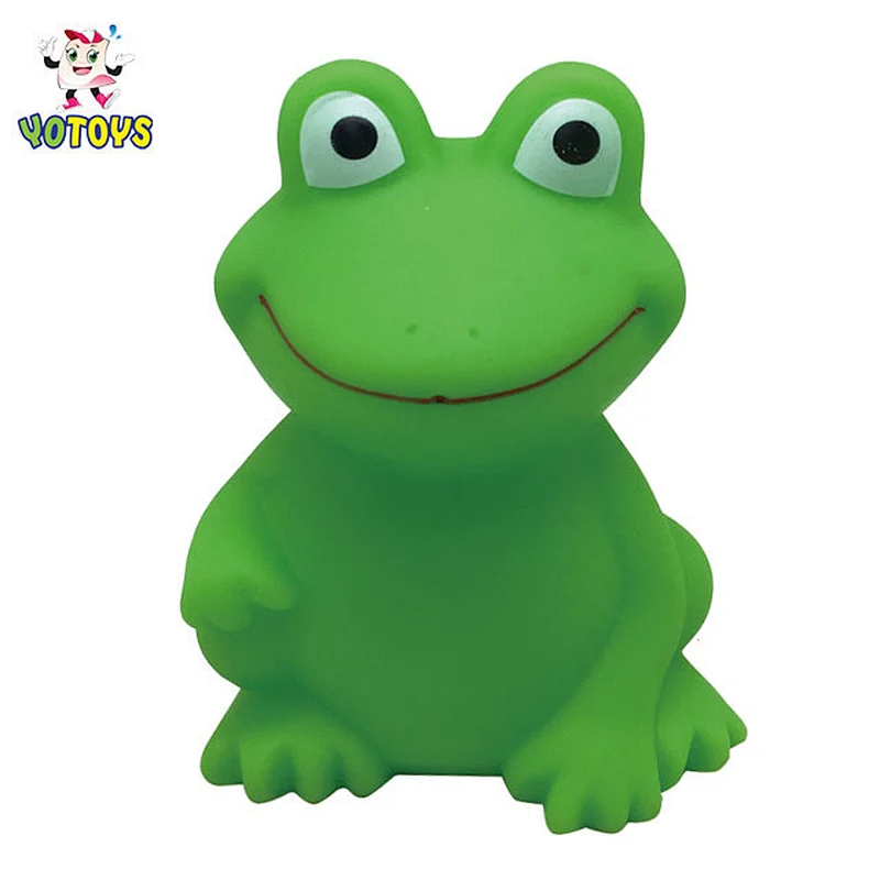 New design Cute animal toy frog led rubber toy baby bath toys for child