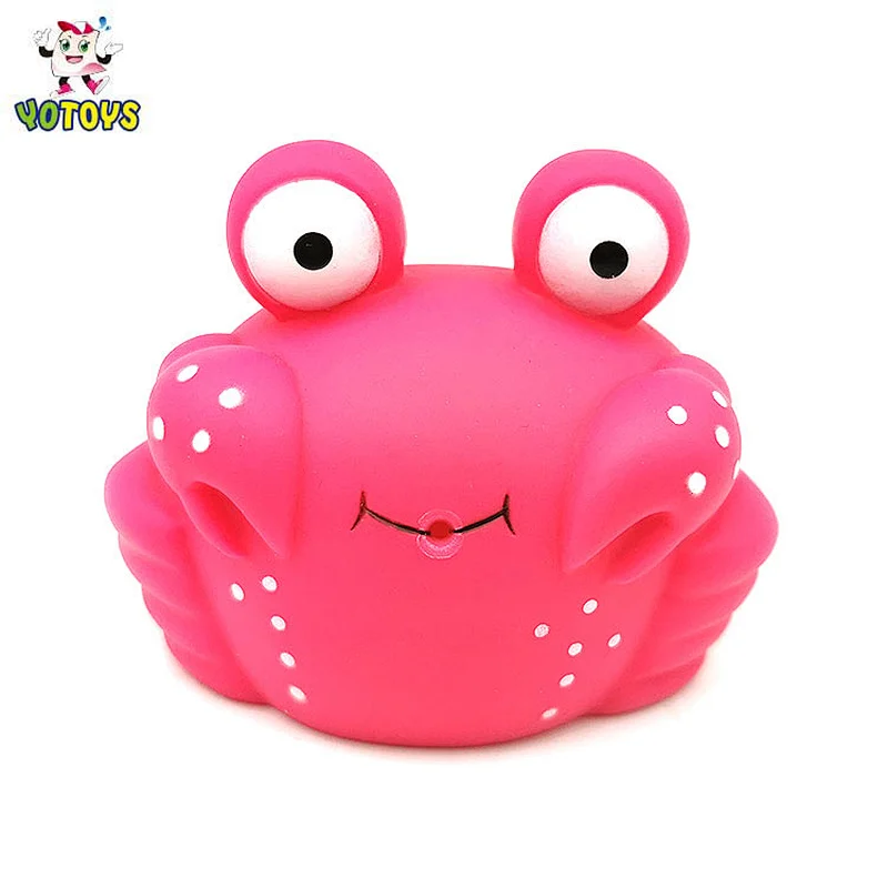 Made in China baby bath toy custom design rubber toy PVC sea animals toy plastic crab for child