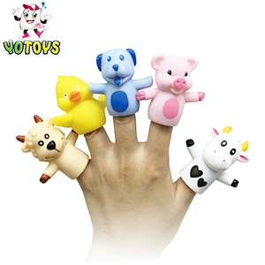 Educational Baby toy cheap plastic dog pig toy hand puppets sets for kids
