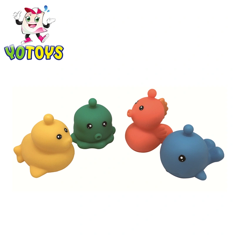 Floating rubber animal snap ocean links soft toys for kids